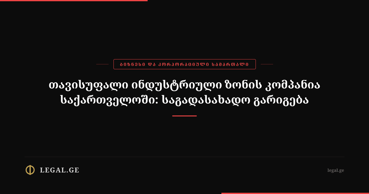 Компания свободной промышленной зоны в Грузии: налоговая сделка