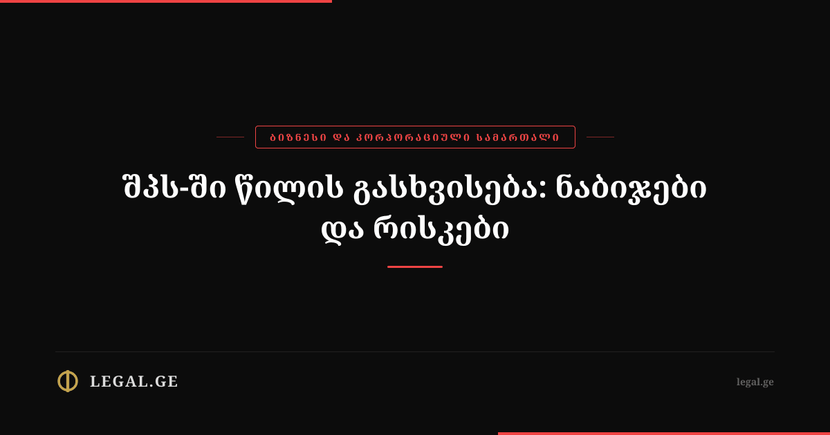 შპს-ში წილის გასხვისება: ნაბიჯები და რისკები
